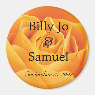 Zachte Gele Roos Aangepaste Weddenschap Magneet