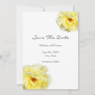 Zachte gele roze save the date