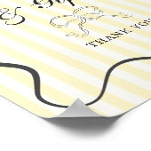 Zachte Gele Strepen Boog Kaarten en Geschenken Poster (Hoek)