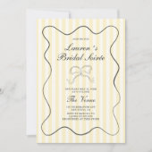 Zachte Gele Strepen Bruidssoiree Kaart (Voorkant)