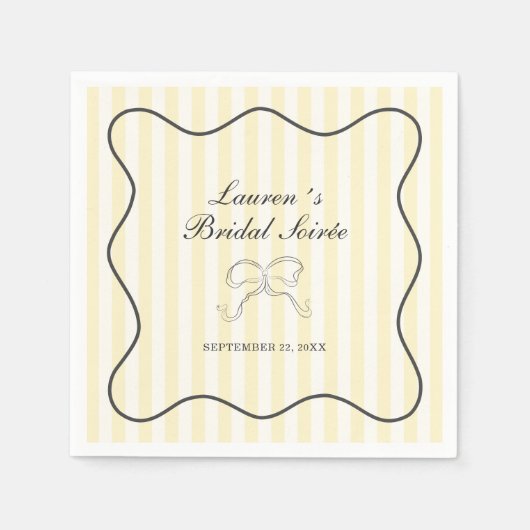 Zachte Gele Strepen Bruidssoiree Servet (Voorkant)