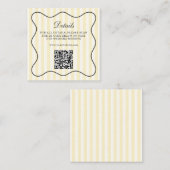 Zachte Gele Strepen QR Code Informatiekaartje (Voorkant / Achterkant)