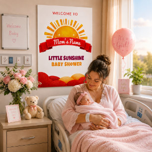 Zachte Gele Zon Babykamer Muur Visueel Poster