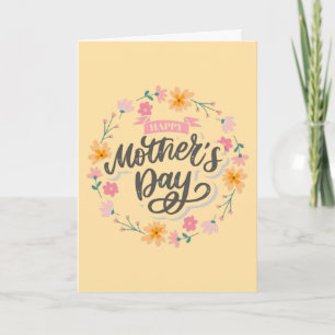 Zachte Gelukkige Moederdag Lint Calligrafie Groet Kaart