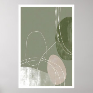 Zachte geometrie print abstracte lijnkunst (modern