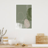 Zachte geometrie print abstracte lijnkunst (modern (Keuken)