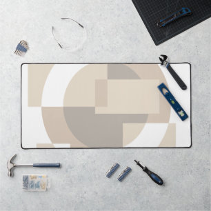 Zachte Geometrische Blokken – Beige Neutrale Geome Bureaumat