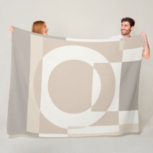 Zachte geometrische blokken – Eenvoudig en strak  Fleece Deken