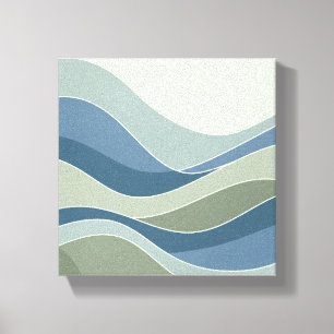 Zachte geometrische golven Minimalistische Boho Ca Canvas Afdruk