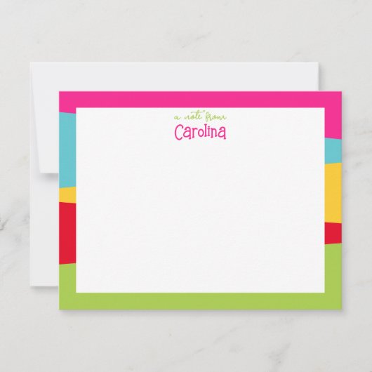 Zachte geometrische kleurrijke meisjesachtige schr notitiekaartje (Voorkant)