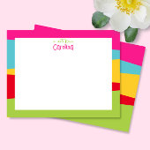 Zachte geometrische kleurrijke meisjesachtige schr notitiekaartje