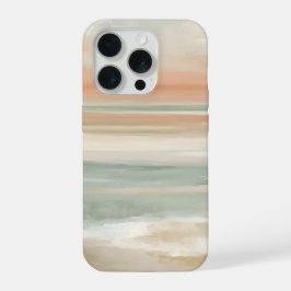 Zachte Getijdenhorizon – Abstracte Kustpastel iPhone 15 Pro Hoesje