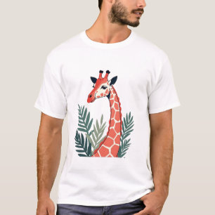 Zachte Giraffe met tropische bladeren T-shirt