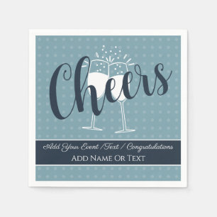 Zachte Glamour - Misty Blue Slate Cheers Stippen S Servet