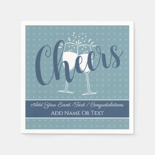 Zachte Glamour - Misty Blue Slate Cheers Stippen S Servet