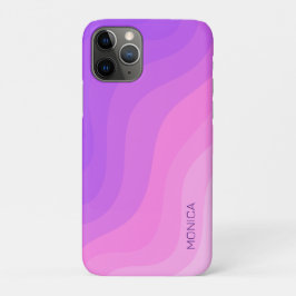 Zachte golven roze paarse meisjesnaam minimaal iPhone 11 pro hoesje
