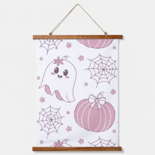 Zachte Goth Pastel Halloween Patroon Hangend Wandkleed