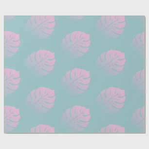Zachte Gradient Monstera Tropical Leaf Patroon Bla Cadeaupapier