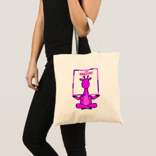 Zachte Grappige Giraffe Meditatie Yoga Boodschappe Tote Bag