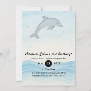 Zachte grijze dolfijn Minimal Ocean Birthday Kaart