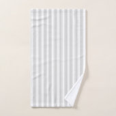 Zachte Grijze en Witte Ticking Streep Bad Handdoek (Handdoek)