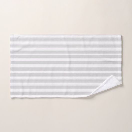 Zachte Grijze en Witte Ticking Streep Bad Handdoek (Handdoek)