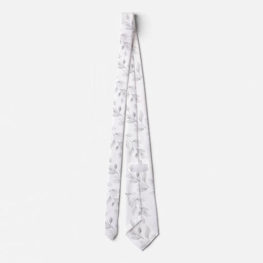 Zachte grijze eucalyptus op het witte bruin stropdas (Achterkant)