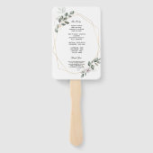 Zachte Groene Aquarel Blad Frame & Bloem Handwaaier (Achterkant)