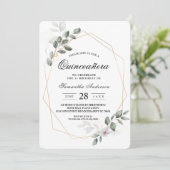 Zachte Groene Aquarel Blad Frame & Bloem Kaart (Staand voorkant)