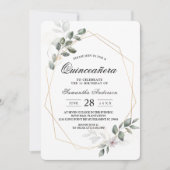 Zachte Groene Aquarel Blad Frame & Bloem Kaart (Voorkant)