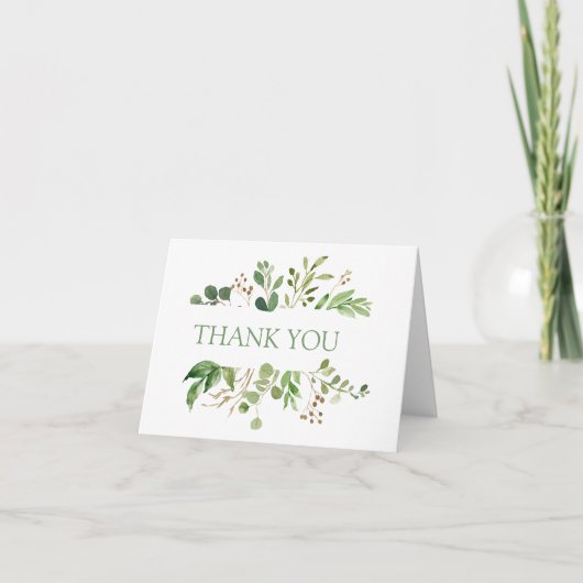 Zachte Groene Blad Frame Bedankt (Voorkant)