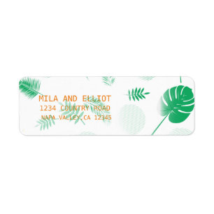 Zachte groene bladeren etiket