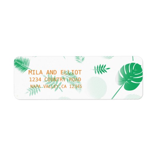 Zachte groene bladeren etiket (Voorkant)