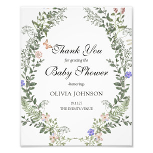 Zachte Groene Boho Geslachtsneutrale Baby Shower P Foto Afdruk