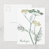 Zachte Groene Botanische IV - Dank je wel Briefkaart (Voorkant / Achterkant)