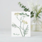 Zachte Groene Botanische IV - Dank je wel Briefkaart (Staand voorkant)