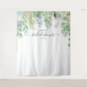 Zachte Groene Bruiloftsshower Achtergrond Fotocabi Wandkleed (Voorkant)