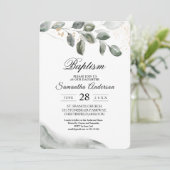 Zachte Groene Waterverf Blad | Goudstof | Kaart (Staand voorkant)