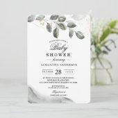 Zachte Groene Waterverf Blad | Goudstof | Kaart (Staand voorkant)