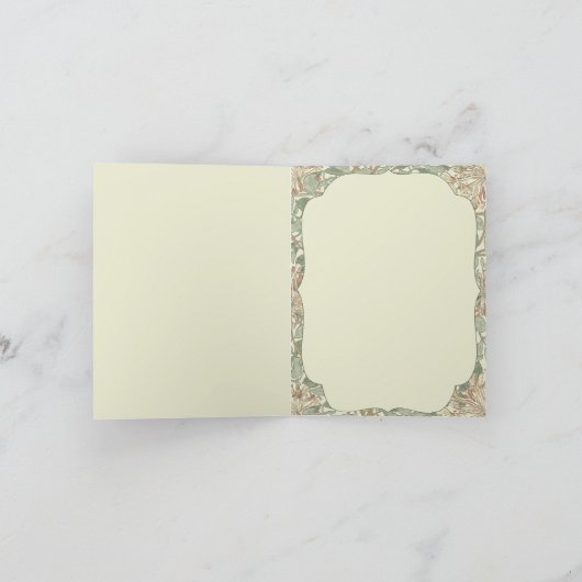 Zachte Groene William Morris Honeysuckle Bedankkaart (Binnen)