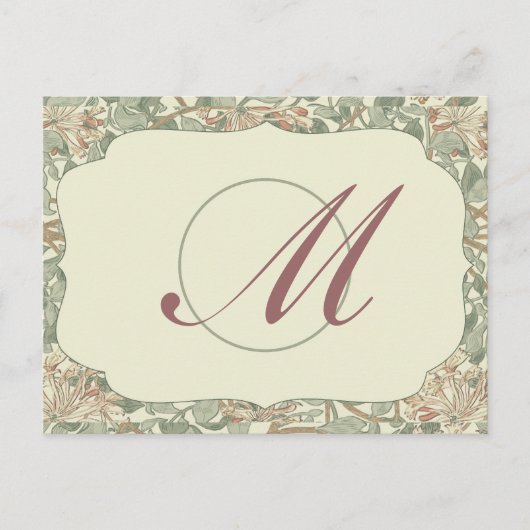 Zachte Groene  William Morris Honeysuckle Briefkaart (Voorkant)