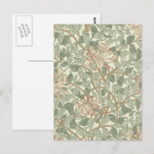 Zachte Groene  William Morris Honeysuckle Briefkaart (Voorkant / Achterkant)
