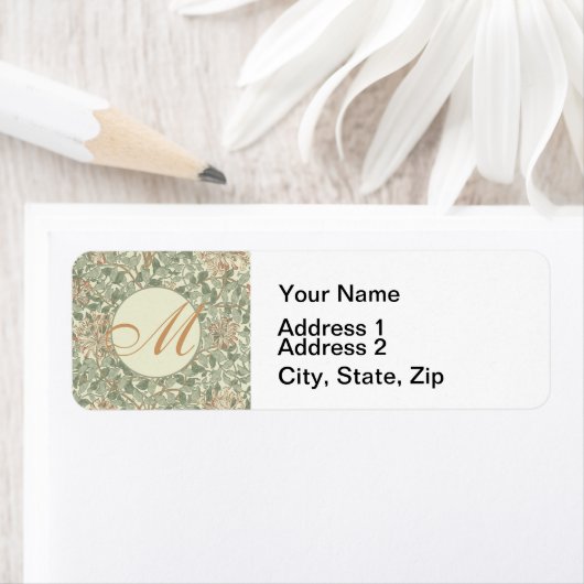 Zachte Groene  William Morris Honeysuckle Etiket (Insitu)