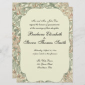 Zachte Groene  William Morris Honeysuckle Kaart (Voorkant / Achterkant)