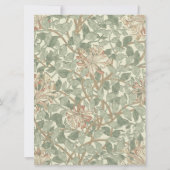 Zachte Groene  William Morris Honeysuckle Kaart (Achterkant)