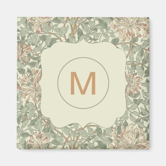 Zachte Groene  William Morris Honeysuckle Magneet (Voorkant)