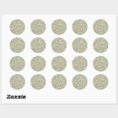Zachte Groene William Morris Honeysuckle Ronde Sticker (Vel)