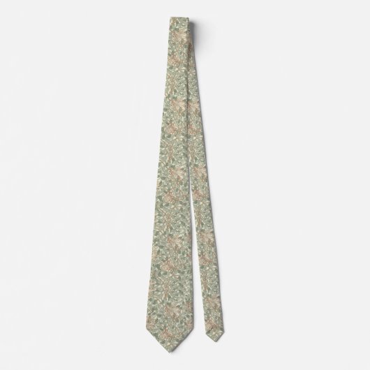 Zachte Groene  William Morris Honeysuckle Stropdas (Voorkant)