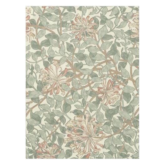 Zachte Groene William Morris Honeysuckle Tafelkleed (Voorkant)