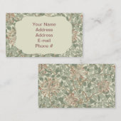 Zachte Groene  William Morris Honeysuckle Visitekaartje (Voorkant / Achterkant)
